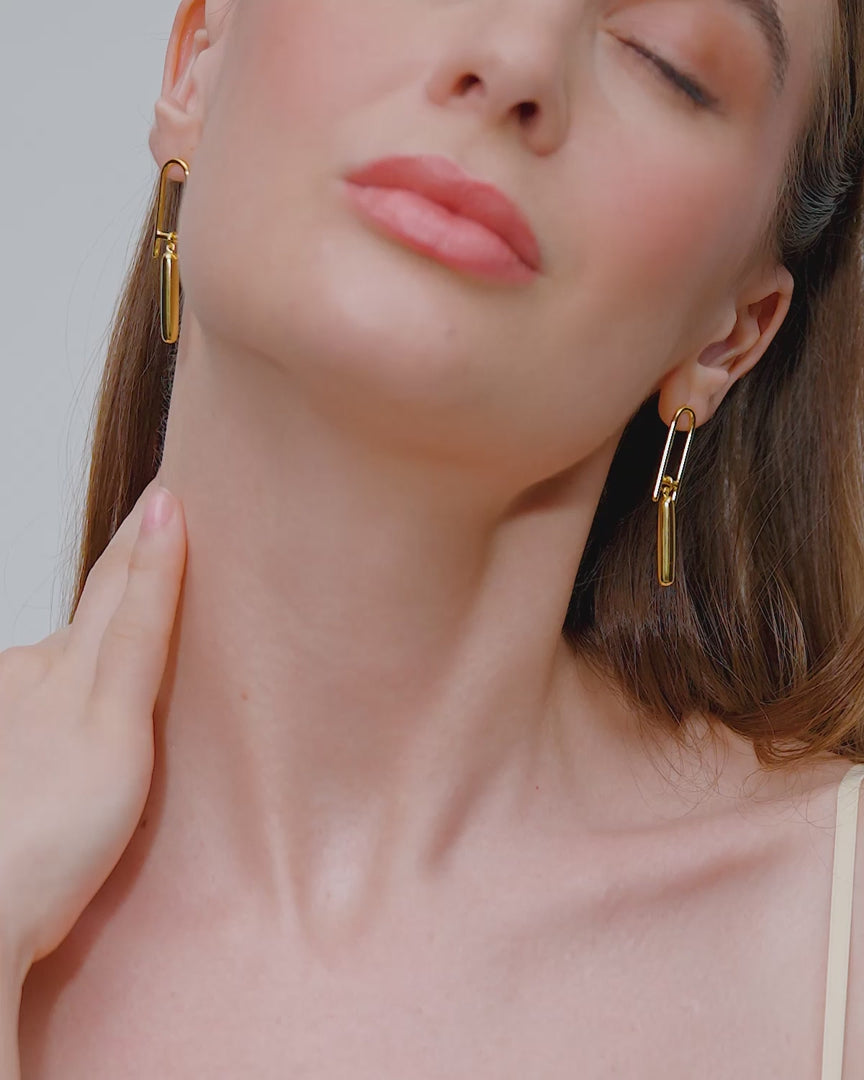 HARMONY LINK BAR DROP EARRINGS