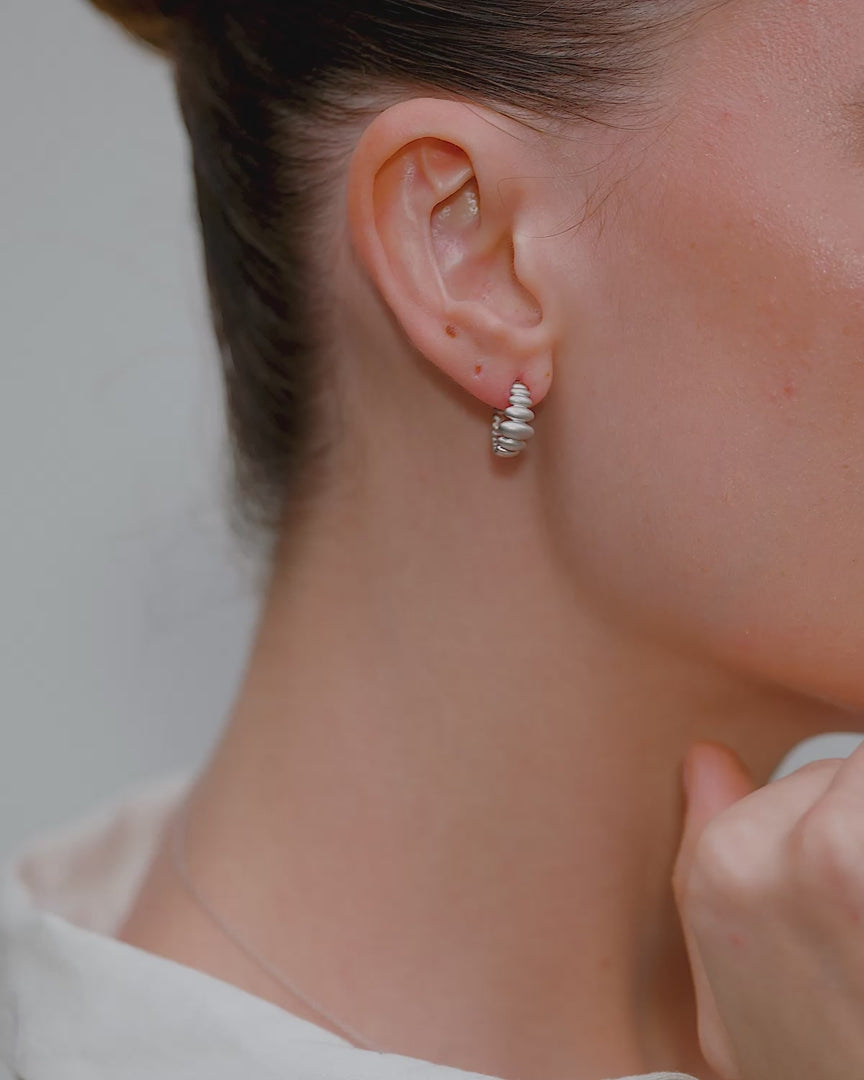 BEADED CRYSTAL HOOP EARRINGS